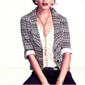 Cabi Women's Black & White Circle Print Blazer Size 8 3/4 Sleeve